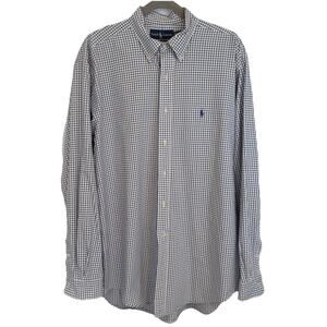 Polo Ralph Lauren Classic Fit Tattersall Oxford Shirt Blue Multi 16.5/L $125